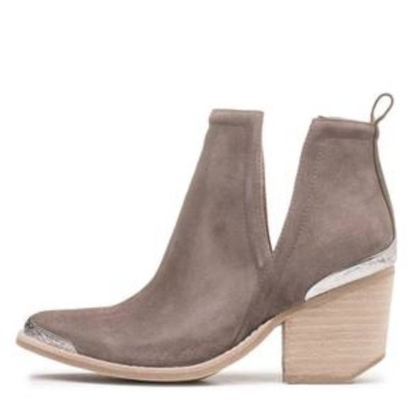 NWT Jeffrey Campbell Cromwell Cutout Western Boots Distressed Taupe Suede Size 8 - Picture 4 of 10